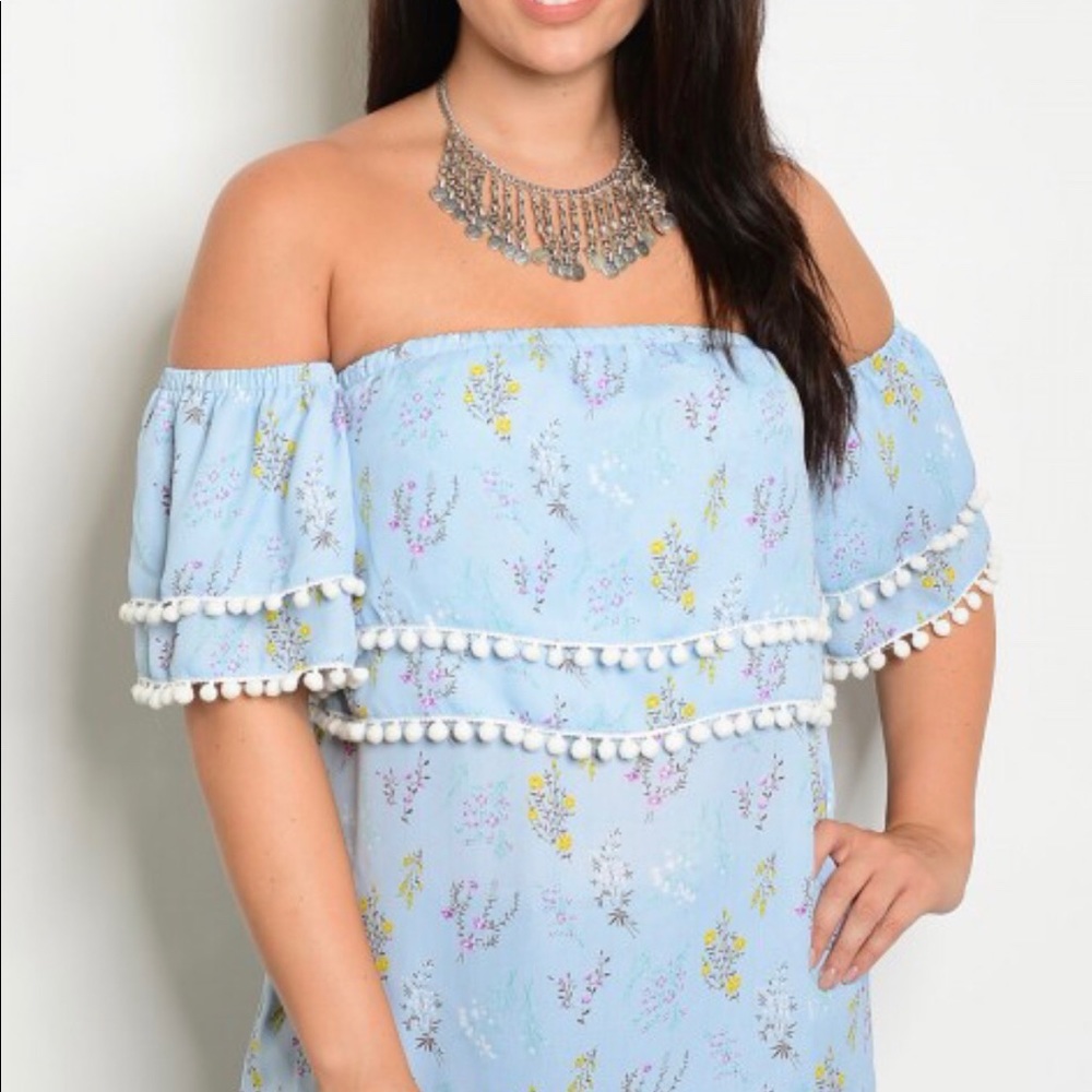 Blue Floral plus size